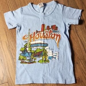 Vintage Hanes Kids Houston Graphic Tee - Light Blue